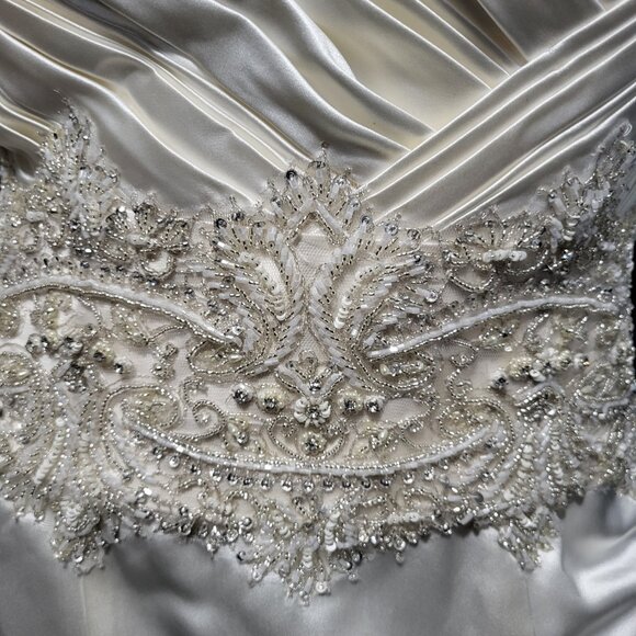 NWT~$1850~CB COUTURE~6/8~IVORY STRAPLESS MERMAID FIT & FLARE WEDDING DRESS - Picture 12 of 16